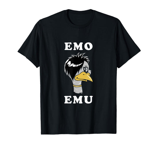 Emo Emu T-Shirt Funny Metal Gothic Emu Bird T-Shirt