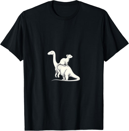 Funny Cute Opossum Riding Trex T-Shirt