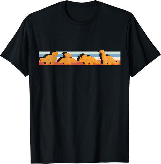 Dinos Chicken Nuggets Pattern Retro | Funny Vinatge Dino T-Shirt