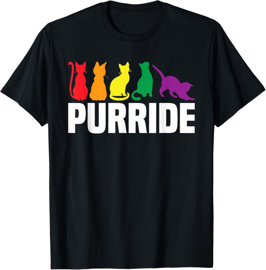 Purride Cat Pride Ally LGBT Rainbow Animal Lovers Women Kids T-Shirt