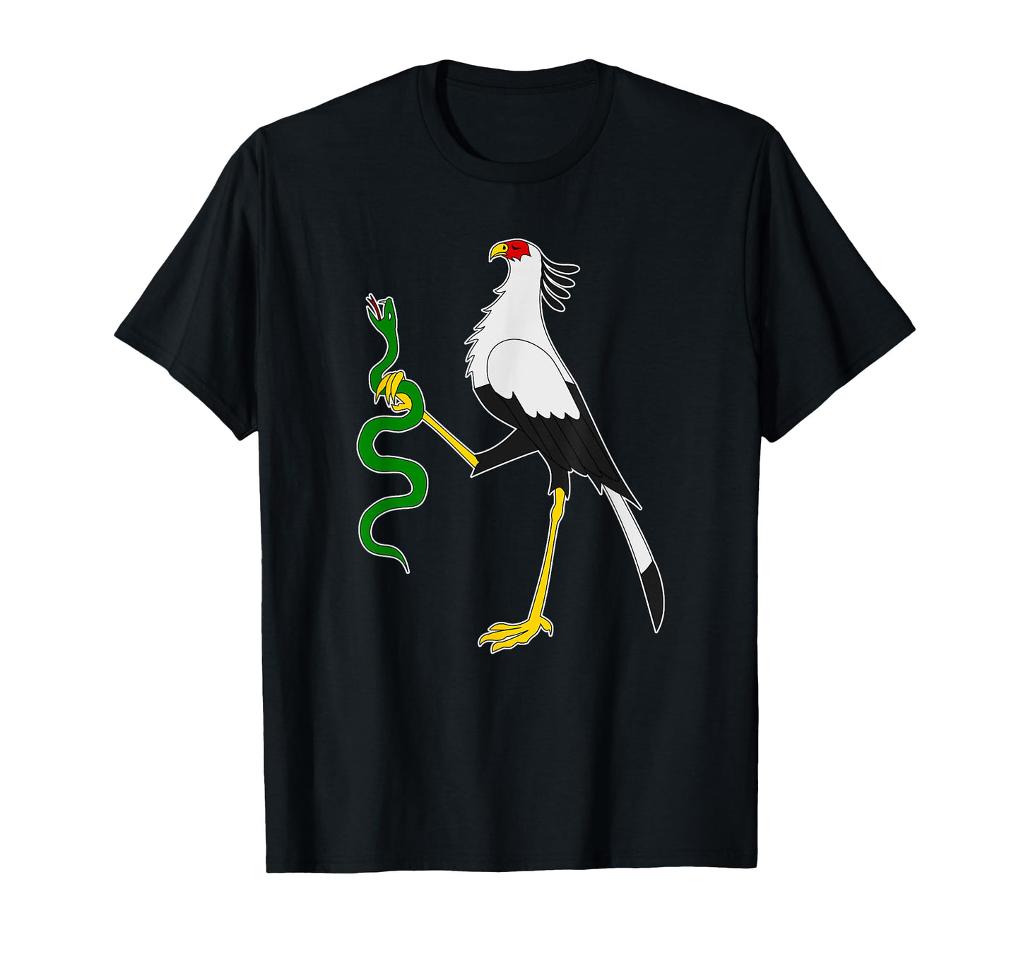 Secretary Bird Holding A Snake TShirt Gift Graphic Tee T-Shirt