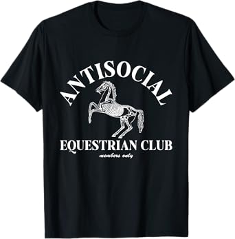Equestrian Antisocial Club Skeleton Horse T-Shirt