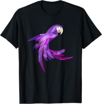 Cool Pretty Purple Parrot Art Bird Lover Gift Macaw T-Shirt