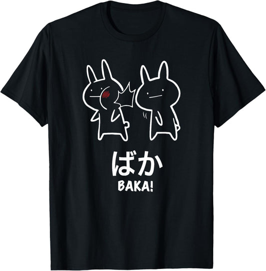 Original Funny Anime Baka Rabbit Slap Design Baka Japanese T-Shirt