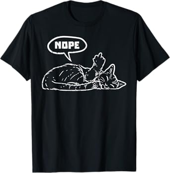 Cat Nope Finger Funny Lazy Kitten Feline Animal Lover T-Shirt