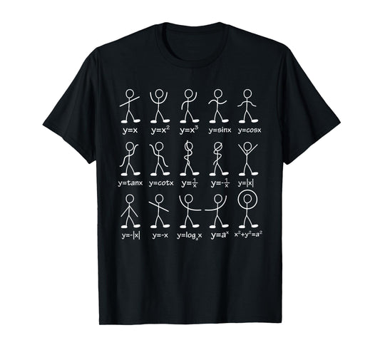 Funny Math Graph Stick Figures Algebra Calculus Humor T-Shirt