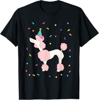 Cute Pink Poodle TShirt Birthday Standard Dog Gifts Party T-Shirt
