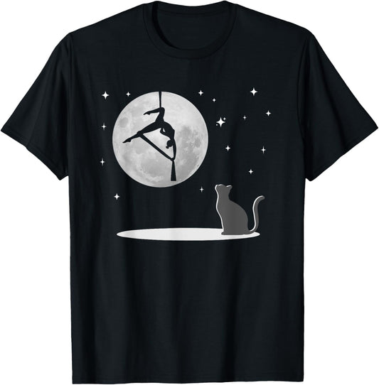 Fly Aerial Yoga Hammock Silks, Stars and Moon Cat, Cat Lover T-Shirt