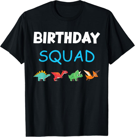 Birthday Squad Dino Boy Dinosaur Party Men Birthday Crew T-Shirt