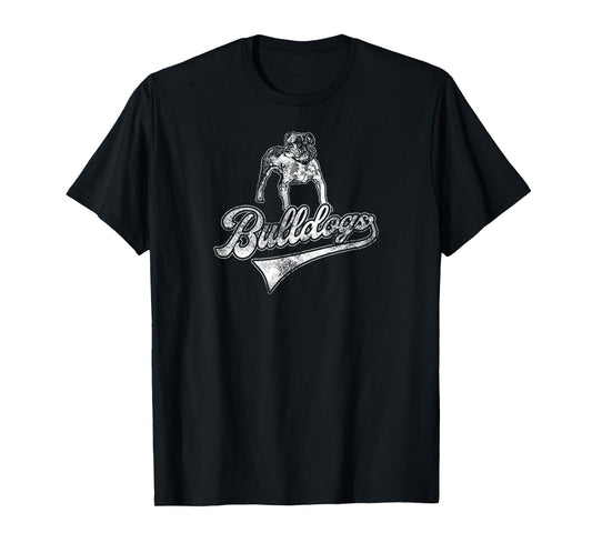 Bulldogs School Sports Fan Team Spirit Mascot Vintage T-Shirt
