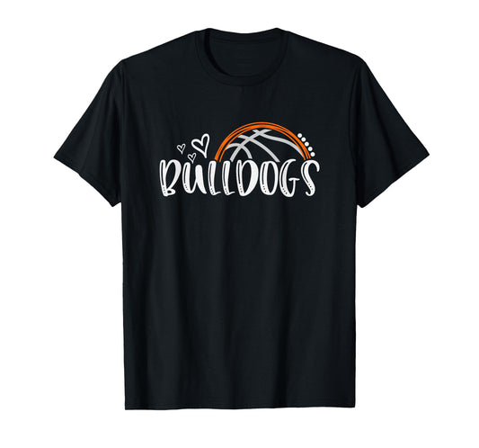 Basketball Bulldogs School Sports Fan Team Spirit T-Shirt
