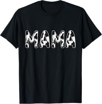 Cow Mama Birthday Family Matching Mothers Day Boy Girl Farm T-Shirt