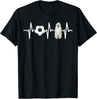 Soccer Great Pyrenee Heartbeat Dog Lover T-Shirt