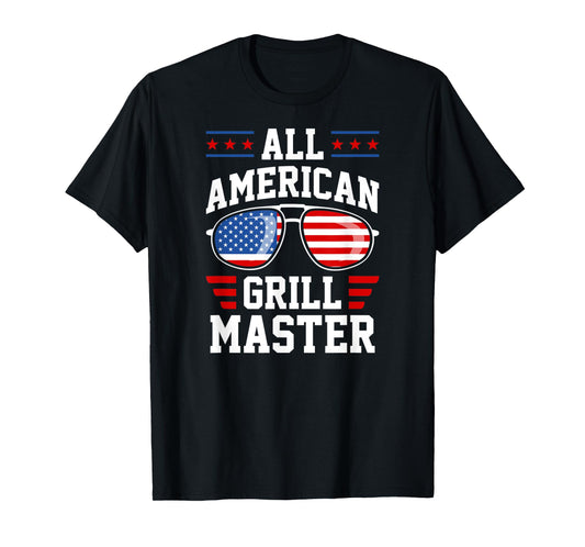 All-American Grill Master USA American Flag Patriotic Women Men T-Shirt