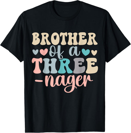 Brother Of A Threenager 3rd Birthday Matching Family Boho T-Shirt