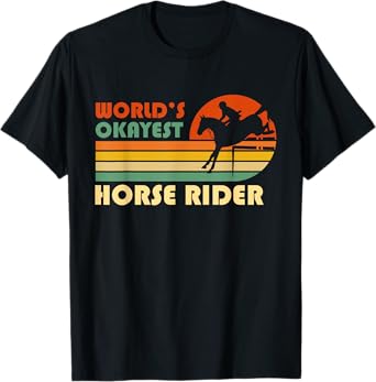 World's Okayest Horse Rider - Funny Retro Horse Riding T-Shirt