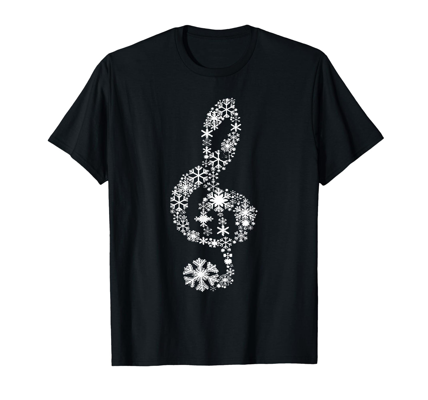 Winter Melody Snowflakes Treble Clef Music Notes Men Women T-Shirt