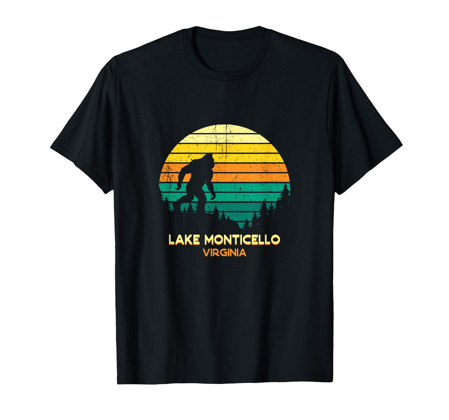 Retro Lake Monticello, Virginia Big foot Souvenir T-Shirt