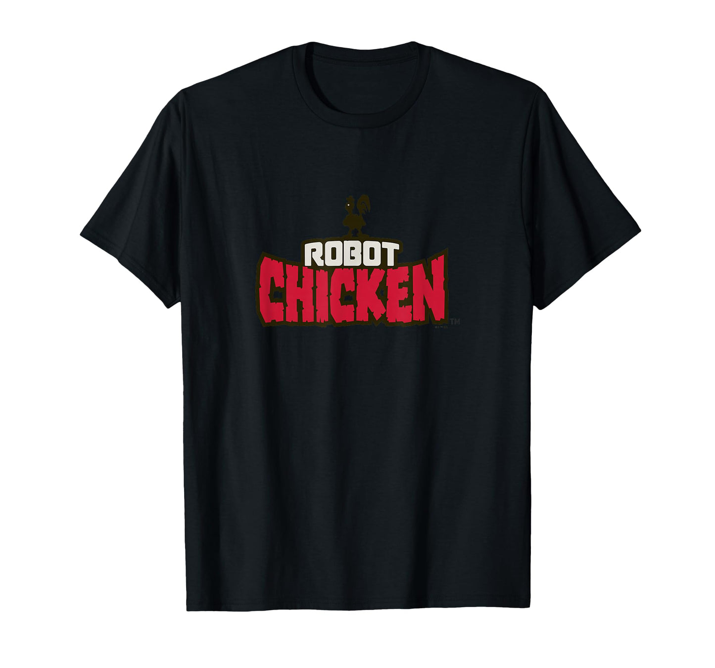 Robot Chicken Silhouette Classic Red Bold Big Chest Logo T-Shirt