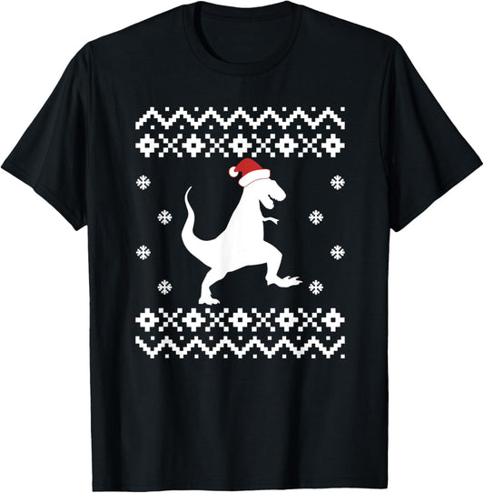 Dinosaur Ugly Christmas Sweater, Funny Trex Santa T-Shirt T-Shirt