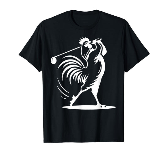 Vintage Rooster Playing Golf Golfer Golf Lover Game Day T-Shirt