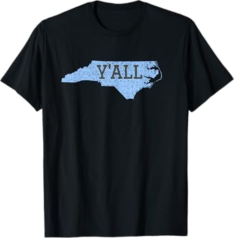 Distressed Y'ALL North Carolina Funny Tee T-Shirt