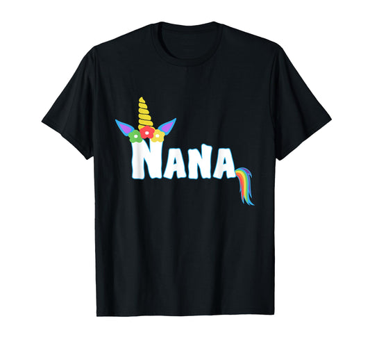 Unicorn Birthday Girl Nana Grandma Mother Family T-Shirt