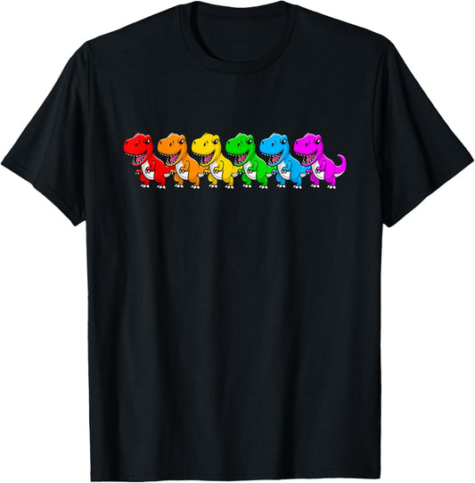 Dinosaur Gay Pride Flag - LGBT Lesbian Bisexual T-Rex Ally T-Shirt
