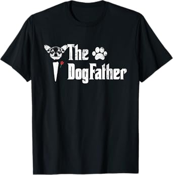 The Dogfather Chihuahua Dog Dad Tshirt Father's Day Gift T-Shirt