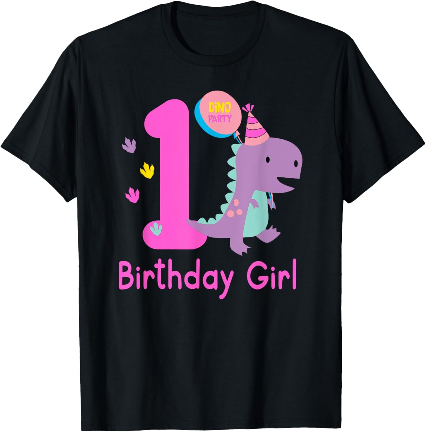 First Birthday Dinosaur Girl T-Rex Matching Family Party One T-Shirt