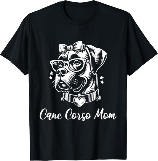 Cane Corso Mom Dog Heart Graphic Design T-Shirt