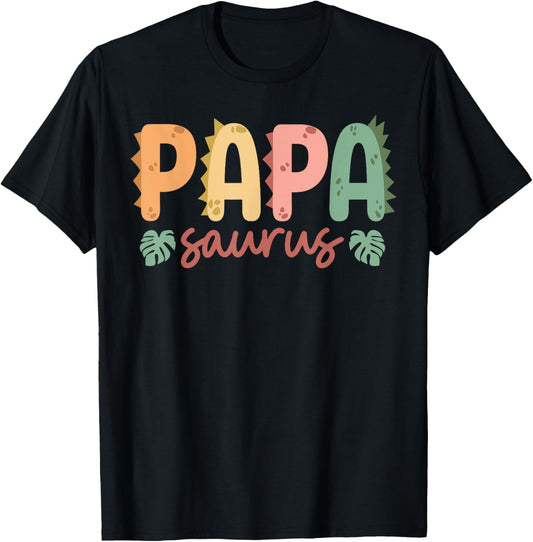 Papa Saurus Dad Dinosaur Birthday Family Matching T-Shirt