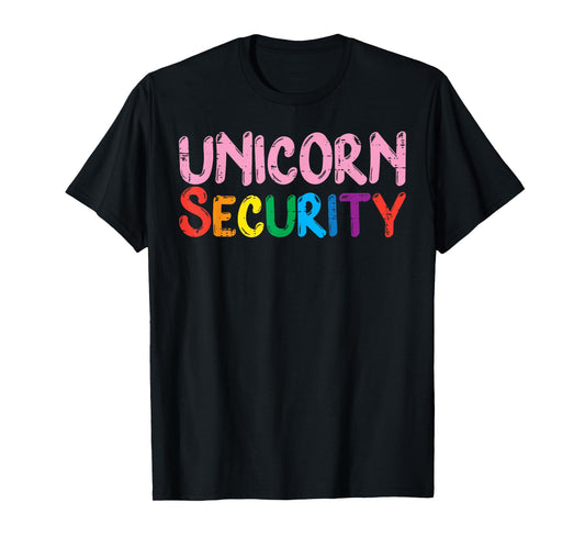 Unicorn Security Dad Brother Halloween Costume Men Boys T-Shirt
