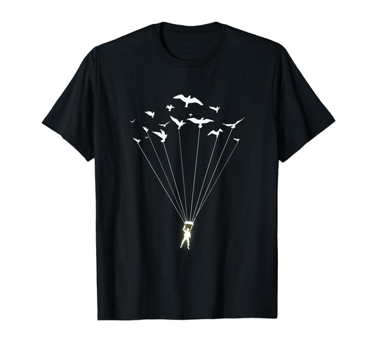 When Nature Rescues - Paragliding Flying Bird Parachute T-Shirt