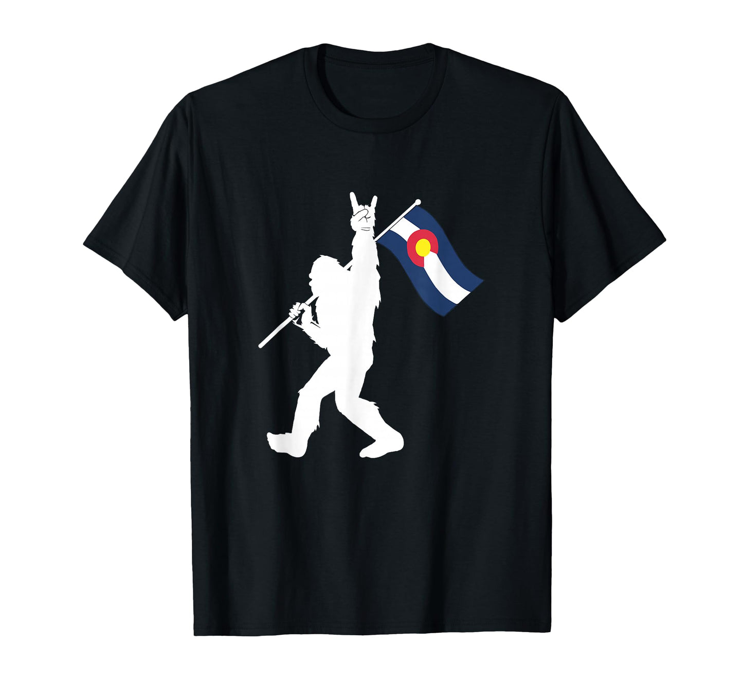 Colorado Bigfoot Rock and Roll Gift for Squatch Believers T-Shirt