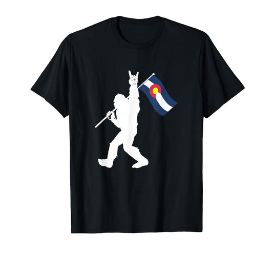 Colorado Bigfoot Rock and Roll Gift for Squatch Believers T-Shirt