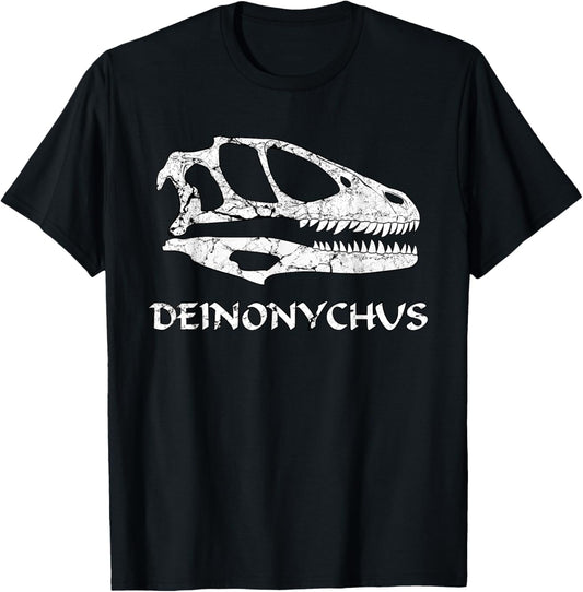Deinonychus Head Fossil Skull Dinosaur Bones T-Shirt