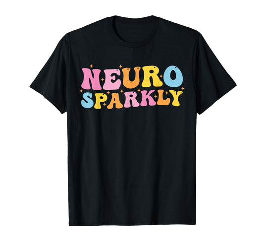 Neuro Sparkly NeuroDiversity Unicorn ADHD Awareness Groovy T-Shirt