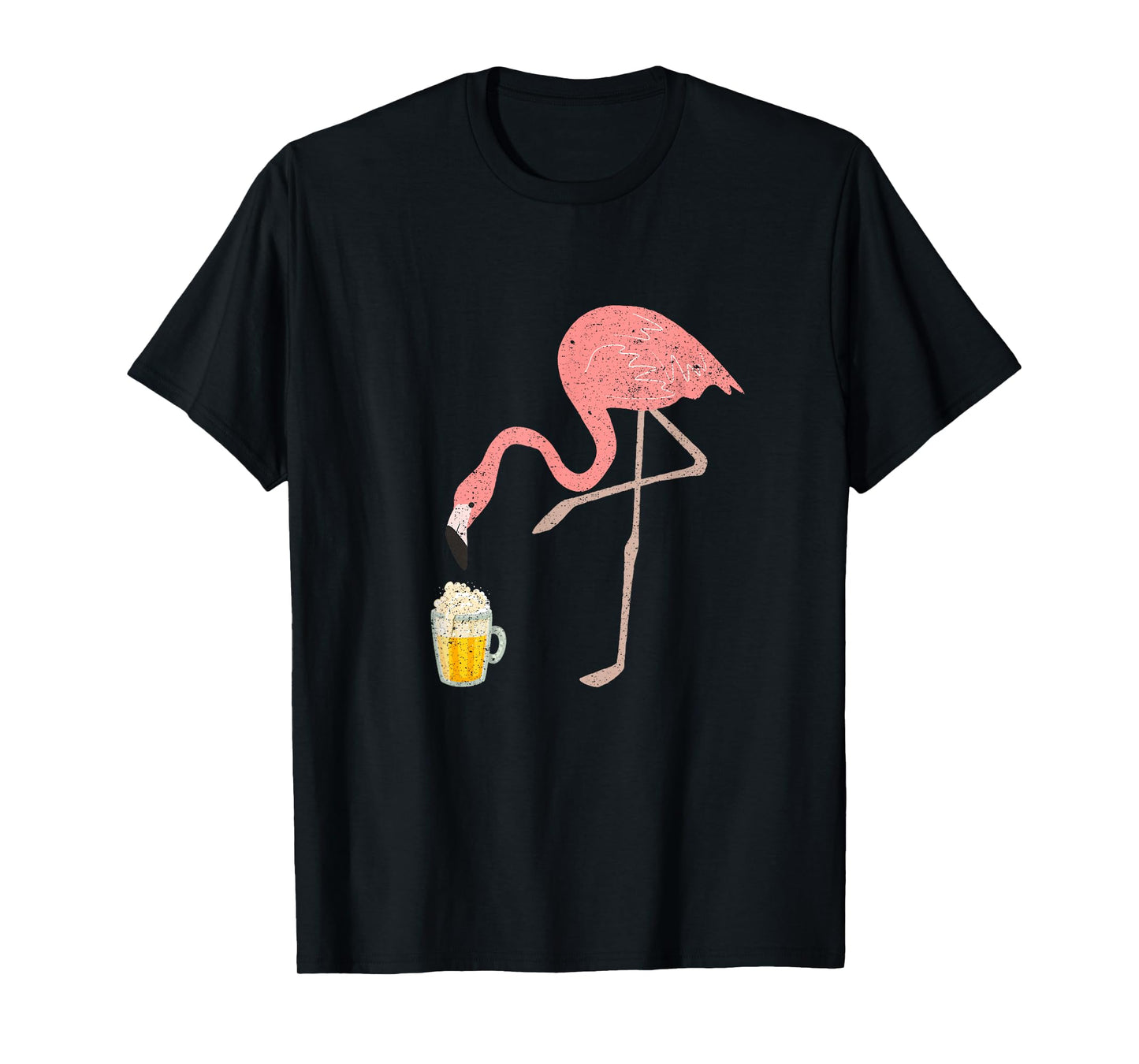 Flamingo Drinking Beer Drinking Party Vintage Beer Drinker T-Shirt
