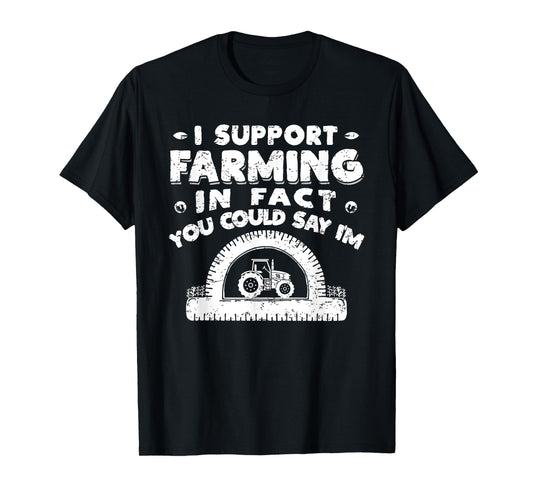 Funny Farmer Farming Tractor Pun Pro-Tractor T-Shirt