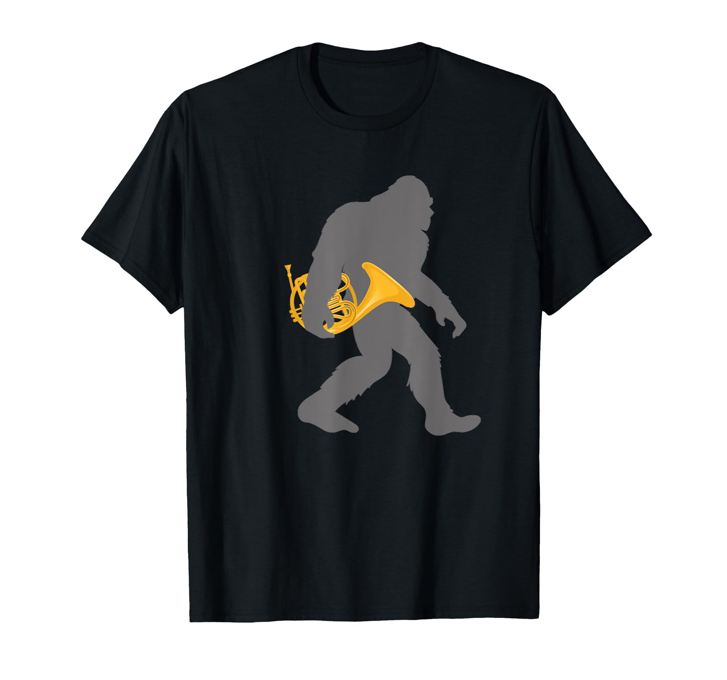Funny Horn Player Bigfoot musician with French Horn T-Shirt