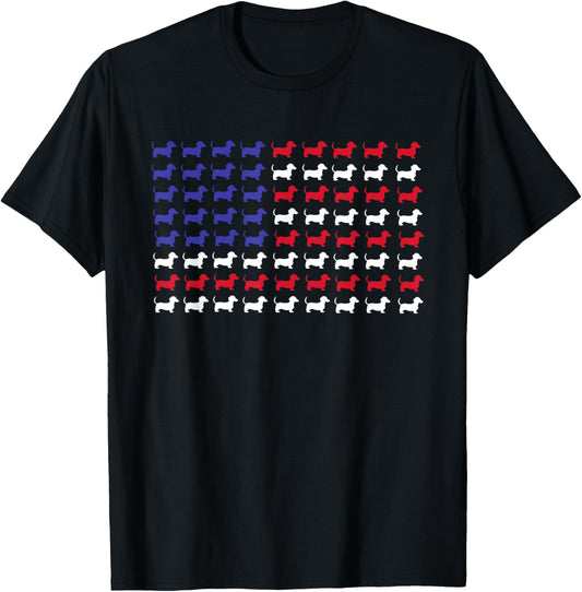 4th Of July Dachshund USA American Flag Weiner dog Lovers T-Shirt
