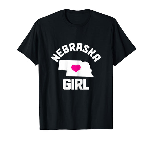 Nebraska Girls' Heart State Map T-Shirt