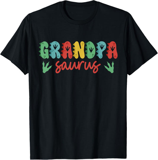 Grandpa Saurus Rex Dinosaur Birthday Family Matching Crew T-Shirt