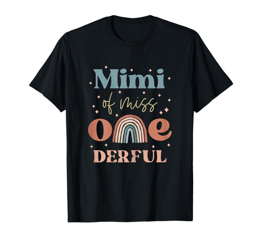 Mimi of Miss Onederful Boho Rainbow Daughter First Birthday T-Shirt