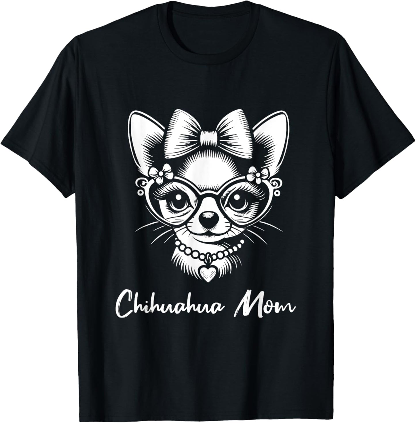 Chihuahua Mom Dog Love Heart Graphic Design T-Shirt