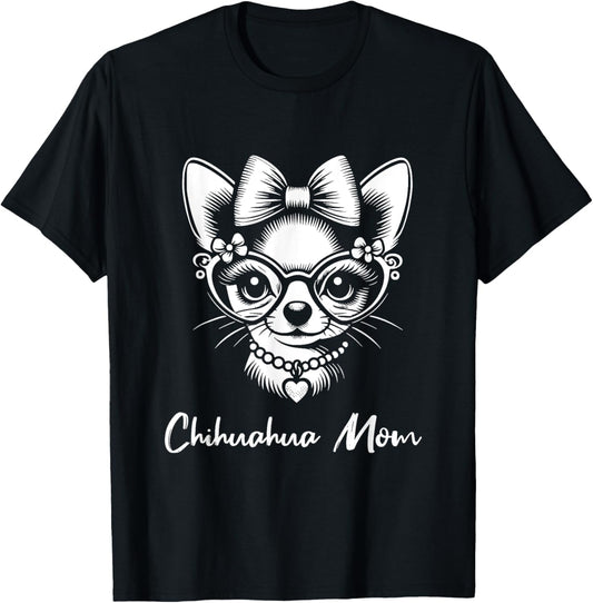 Chihuahua Mom Dog Love Heart Graphic Design T-Shirt