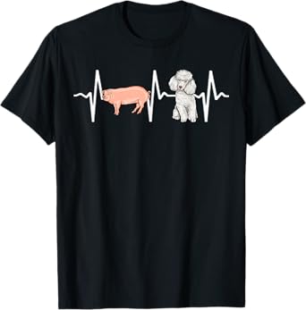 Pig Poodle Heartbeat Dog Lover T-Shirt