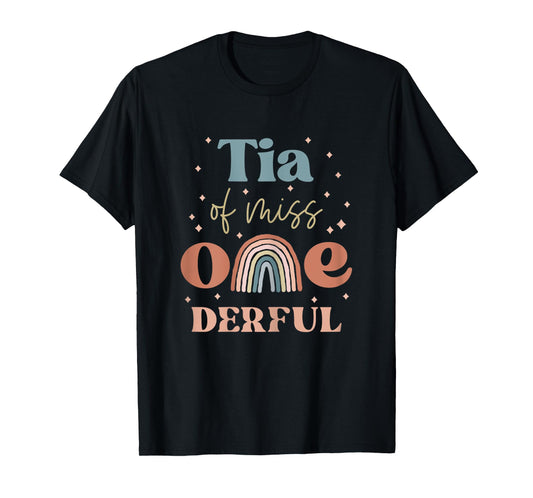 Tia of Miss Onederful Boho Rainbow Niece First Birthday T-Shirt