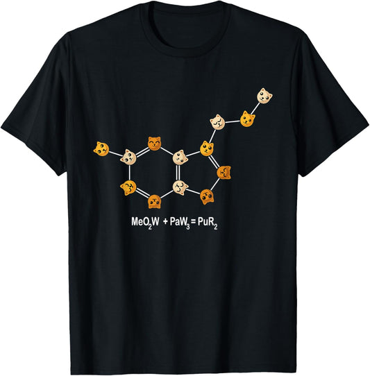 Funny Cat Chemistry Pun Molecule Science Cat Lover T-Shirt